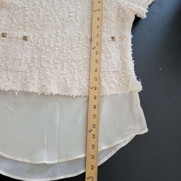 BLVD Collection Top Women's Layer Tunic‎ Ivory With Pale Pink Undertone Sz L EUC - Picture 10 of 10